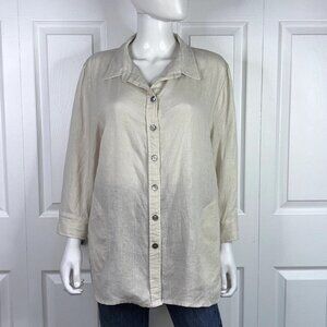 MODE DE VIE women's linen blouse size XL LIKE NEW